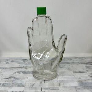 Glass Hand-Shaped Bottle with Green Cap
